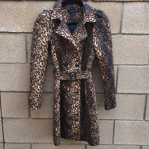 zara leopard raincoat